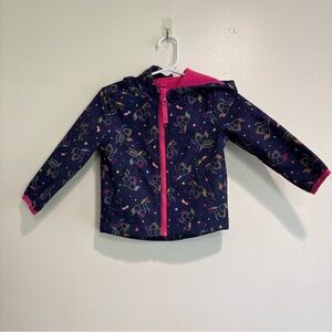 Cat & Jack 18 month girls navy blue unicorn lightweight lined jacket/raincoat